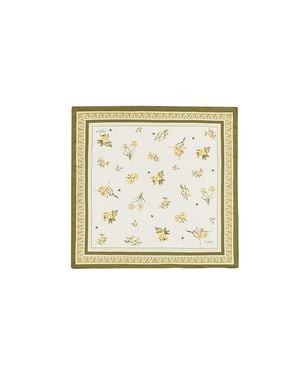 Fable England Nouveau Floral Square Scarf - Metallic