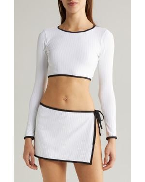 Solid & Striped The Rashguard Swim Top - White
