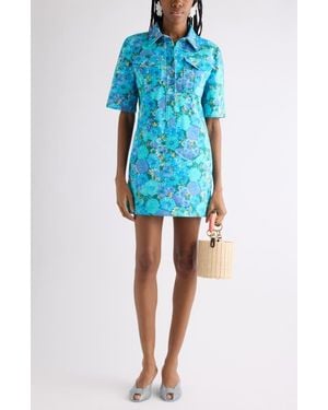 Chloé Daisies Twill Minidress - Blue