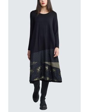 Luukaa Vaila Sculptural Midi Dress - Blue