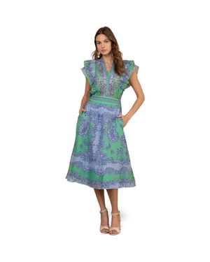 Hale Bob Winslow Linen Organza Skirt - Blue