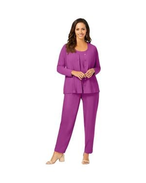 Jessica London Stretch Knit 4-Piece Wardrober - Purple