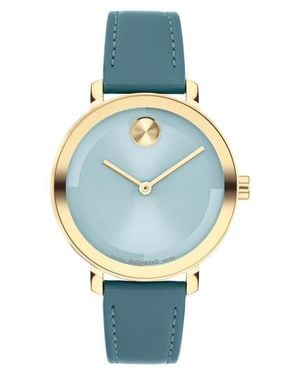 Movado Bold Evolution 2.0 Leather Strap Watch, 20Mm - Blue