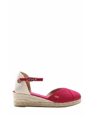 VISCATA Pubol Canvas Espadrille Wedges - Pink