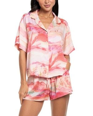 MIDNIGHT BAKERY Satin Short Pajamas - Red