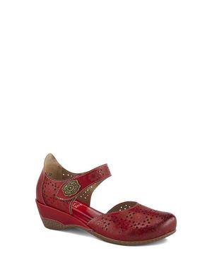 Spring Step Americana Ankle Strap Clog - Red