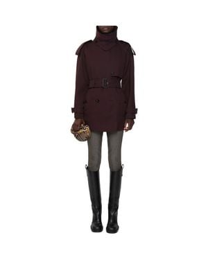 Burberry Short Gabardine Fitzrovia Trench Coat - Red
