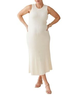 Ingrid & Isabel Sleeveless Maternity Sweater Dress - Natural