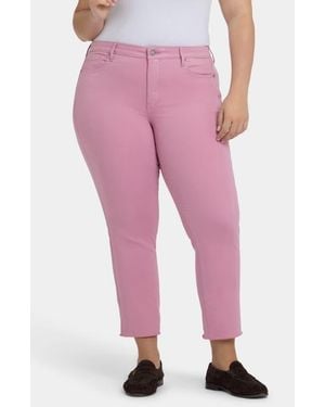 NYDJ Sheri Ankle Fray Hem Slim Jeans - Pink