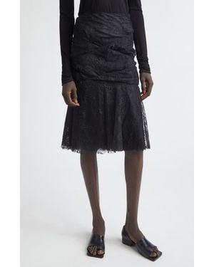 Junya Watanabe Nylon & Cotton Raschel Lace Skirt - Black