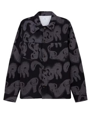 Paul Smith Abstract Print Casual Fit Button-Up Shirt - Black