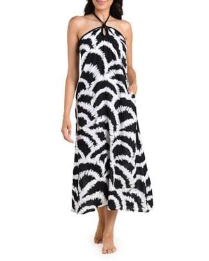 La Blanca Shadows Halter Cover-Up Maxi Dress - White