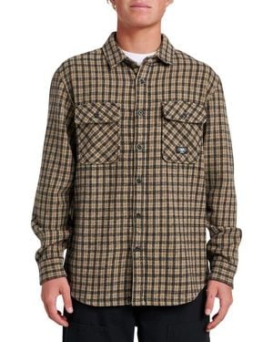 Quiksilver Mercury Sandstrokes Flannel Button-Up Shirt - Brown
