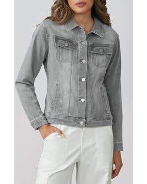 Lola Jeans Gabriella Classic Denim Jacket - Gray