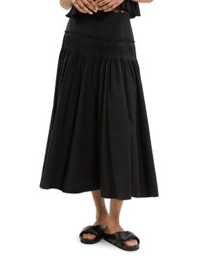 Theory Accordion Yoke Skirt - Black