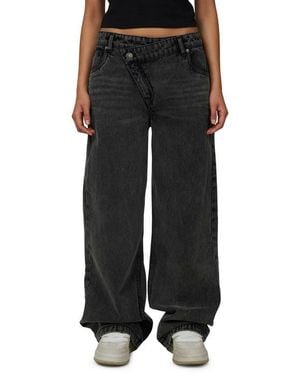 Good For Nothing Baggy Vintage Wash Denim Jeans - Black