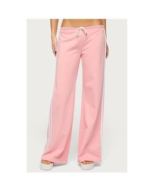 Edikted Cammile Contrast Stripe Sweatpants - Pink