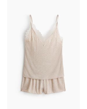 H&M Lace-Trimmed Pajamas - White