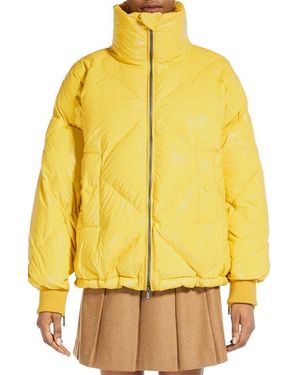 Weekend by Maxmara Kurt Water Repellent Convertible Sleeve Down Puffer Jacket - Yellow