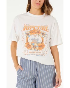 Rip Curl Pacific Coast Heritage Relaxed Graphic T-Shirt - Gray