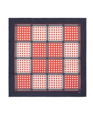 Echo Grid Dots Silk Square - Red