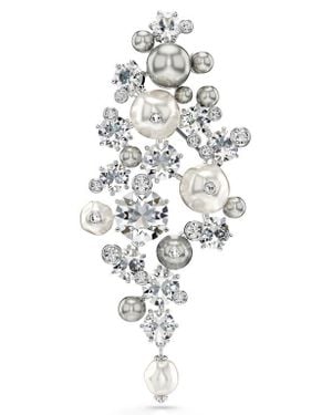 Swarovski Constella Crystal & Faux Pearl Brooch - White