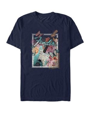 Fender Stamp Electric Guitar Graphic T-Shirt - Blue