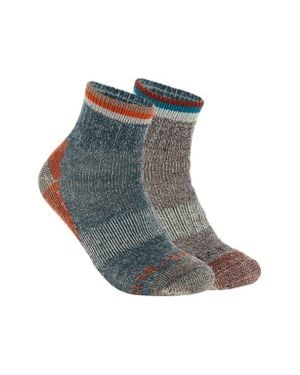 United By Blue Assorted 2-Pack Wool & Cotton Blend Quarter Socks - Blue