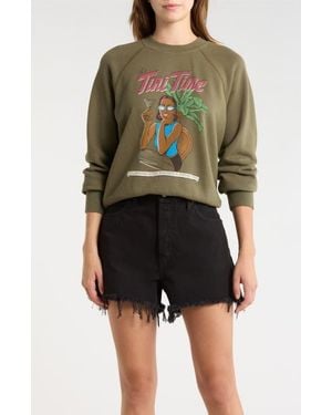RE/DONE Classic Tini Time Crewneck Sweatshirt - Green