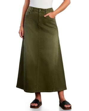 Wash Lab Denim Denim Maxi Skirt - Green
