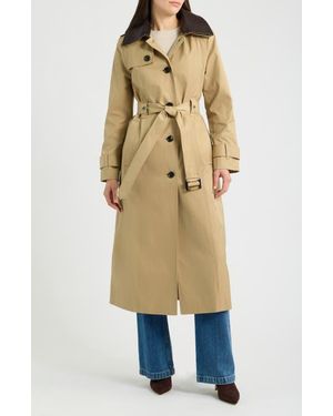 London Fog Double Breasted Trench Coat - Natural