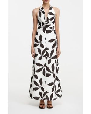 Significant Other Jennifer Print Halter Maxi Dress - White