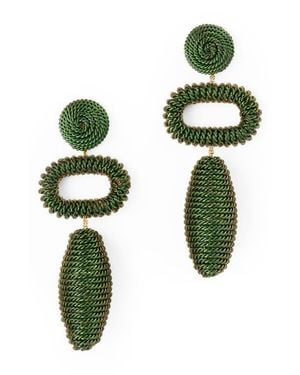 Deepa Gurnani Fontana Drop Earrings - Green