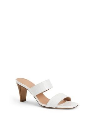 Bruno Magli Vezza Embossed Slide Sandal - White