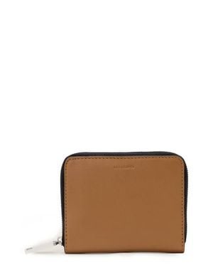 AllSaints Lena Hex Leather Zip Wallet - Brown