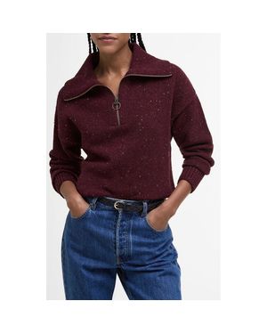 Barbour Lavensdale Half-Zip Sweater - Red