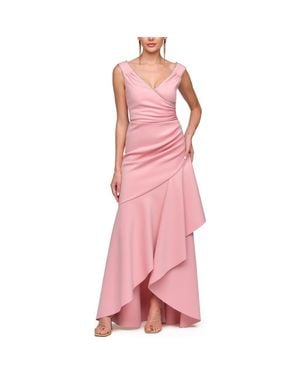 JS Collections Marla Diamante Trim High Low Gown - Pink