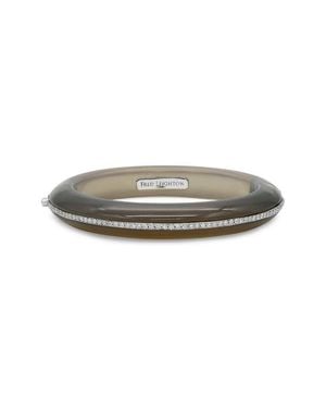 Fred Leighton Chalcedony & Diamond Line Bangle - Metallic