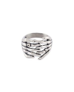 Serge Denimes Skeleton Hands Ring - White