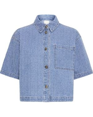Ichi Isalia Broken Denim Shirt - Blue