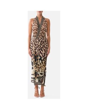 CAMILLA Side Twist Jersey Dress - Multicolor