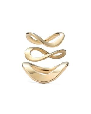Lady Grey Jewelry Raia Set Of 3 Stacking Rings - White