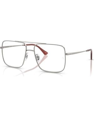 Ray-Ban 54Mm Square Optical Glasses - Metallic