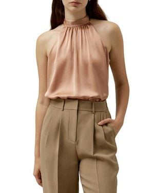 LILYSILK Graceful Breeze Silk Halter Top - Brown