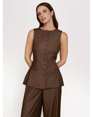 Six Stories Tailored Waistcoat - Brown