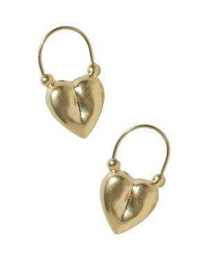 67Jewelry Puffed Heart Earrings - Metallic