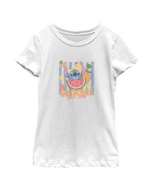 Lilo Et Stitch Girls' Alien Juice Stand T-Shirt - White