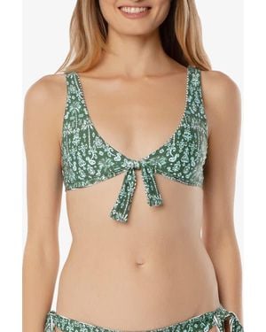 Helen Jon Reversible Tie Front Bra Top - Blue