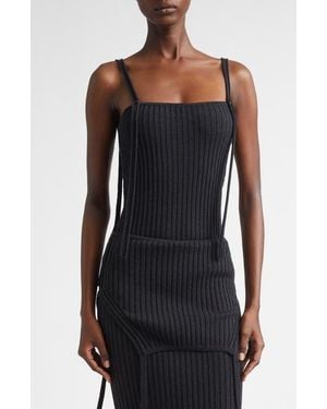 AISLING CAMPS Convertible Merino Wool Sweater Camisole - Black