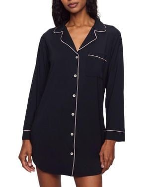 Eberjey Gisele Jersey Knit Sleep Shirt - Black